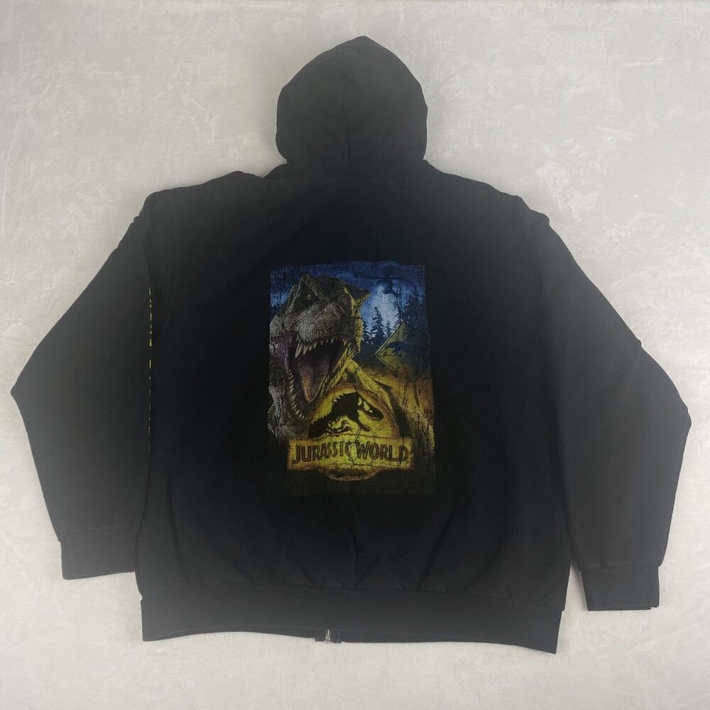 Universal Studios Jurassic World Graphic Sweatshirt Adult XL Black Hoodie Casual